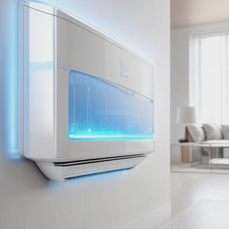 Grafik einer AI-beheizten Klimaanlage mit Sensoren